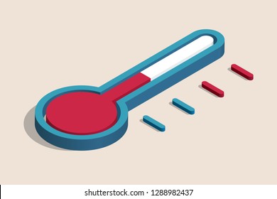 Isometric Thermometer Illustration