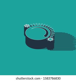 Isometric Thermostat icon isolated on green background. Temperature control.  Vector Illustration