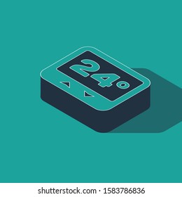Isometric Thermostat icon isolated on green background. Temperature control.  Vector Illustration