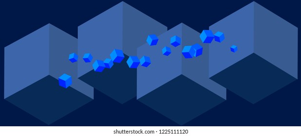 Isometric, three-dimensional background. Visualization
