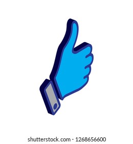 isometric thumb up icon 