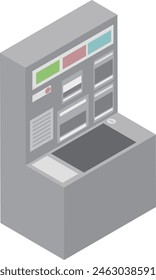 Isometric ticket vending machine image material