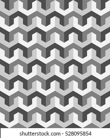 Isometric tiles pattern with monochrome.modern architectural background.abstract black and white 3d geometric seamless pattern