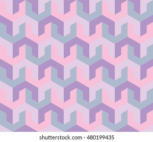 Isometric tiling pattern in pastel colors, abstract geometric background, vector illustration