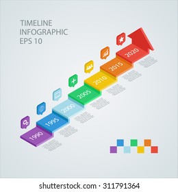 Isometric timeline infographic design template, Vector illustration for workflow layout, diagram, number options, web design.