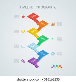 Isometric timeline infographic design template.Vector illustration for workflow layout, diagram, number options, web design.