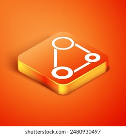 Isometric Timing belt kit icon isolated on orange background.  Vector