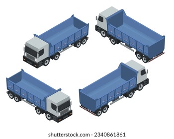 Vector 3d del camión cisterna isométrico