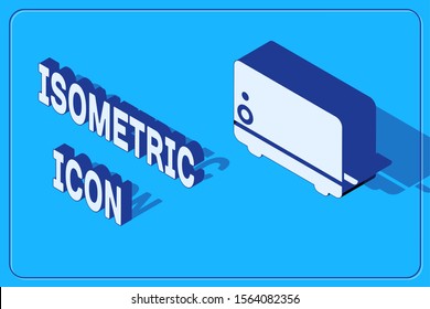Isometric Toaster icon isolated on blue background.  Vector Illustration