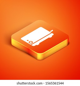 Isometric Toaster icon isolated on orange background.  Vector Illustration