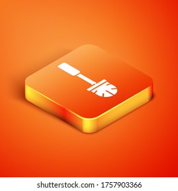 Isometric Toilet brush icon isolated on orange background. Vector Illustration
