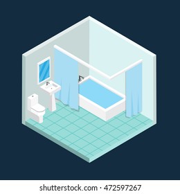 Isometric toilet vector design.