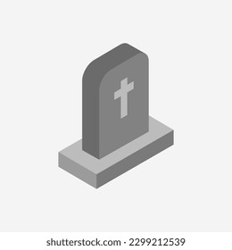 Isometric tombstone on a background