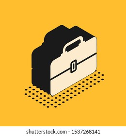 Isometric Toolbox icon isolated on yellow background. Tool box sign.  Vector Illustration
