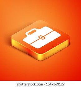Isometric Toolbox icon isolated on orange background. Tool box sign.  Vector Illustration