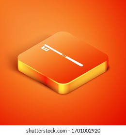 Icono de cepillo de dientes isométrico aislado en fondo naranja. Ilustración vectorial