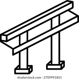 Isometrisches Torii-Tor-Symbol. Vektorgrafik des traditionellen japanischen Symbols. Geeignet für Webseiten, soziale Medien und Werbematerialien. Einzeln auf weißem Hintergrund.