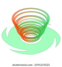 Símbolo isométrico Tornado Cash con vórtice aislado en fondo blanco. Tornado Cash es un servicio de transferencia confidencial de criptodivisa. Elemento de diseño de vectores.