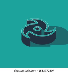 Isometric Tornado icon isolated on green background. Cyclone, whirlwind, storm funnel, hurricane wind or twister weather icon.  Vector Illustration
