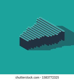 Isometric Tornado icon isolated on green background. Cyclone, whirlwind, storm funnel, hurricane wind or twister weather icon.  Vector Illustration