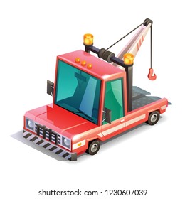 Isometric tow truck illustration