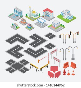 Isometric  Town Map Element Creator Vector