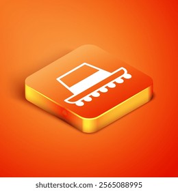 Isometric Traditional spanish hat icon isolated on orange background.  Vector