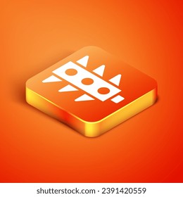 Isometric Traffic light icon isolated on orange background.  Vector
