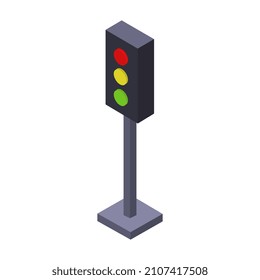Isometric traffic light on a background