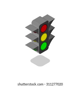 Isometric Traffic Lights Vector