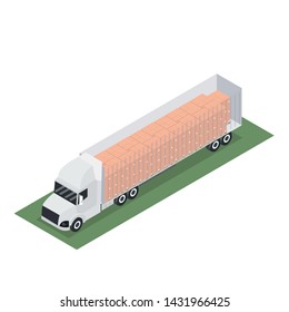Isometric trailer design with container for export with pallet