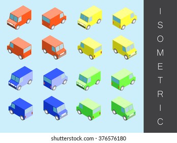 Isometric transport icon set.
