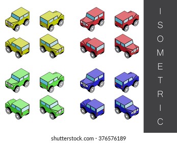 Isometric transport icon set.