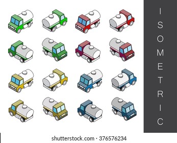 Isometric transport icon set.