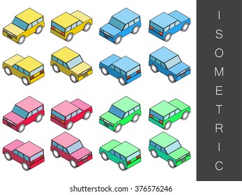 Isometric transport icon set.