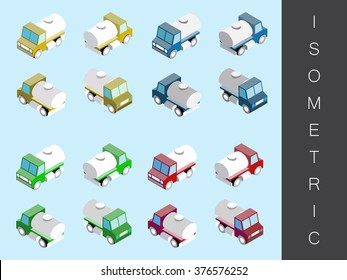 Isometric transport icon set.