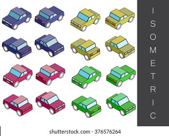 Isometric transport icon set.