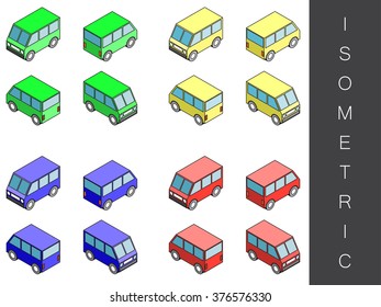 Isometric transport icon set.
