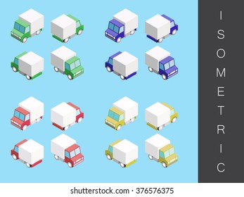 Isometric transport icon set.