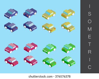 Isometric transport icon set.