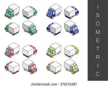 Isometric transport icon set.