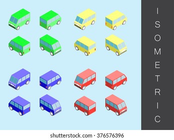 Isometric transport icon set.