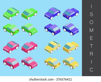 Isometric transport icon set.