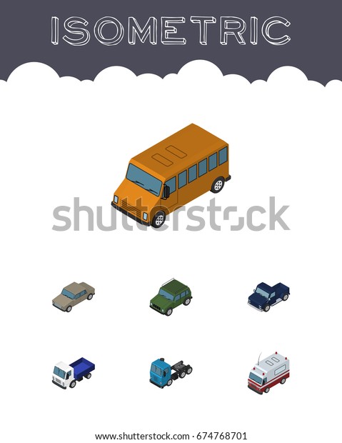 Isometric
Transport Set Of Lorry, Armored, Truck And Other Vector Objects.
Also Includes Pickup, Bus, Truck
Elements.