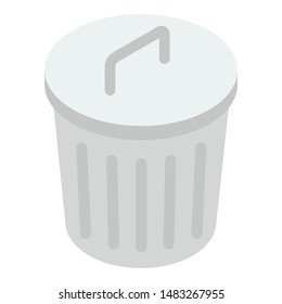 Isometric trash bin vector design 