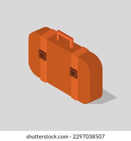 Isometric travel suitcase on a background