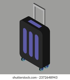 isometric travel suitcase test vector design illustration