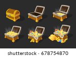 Isometric Treasure Chests Animation Set