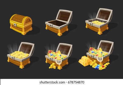 Isometric Treasure Chests Animation Set