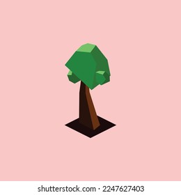 an isometric tree with any different illustration can use for background or element design on your design.